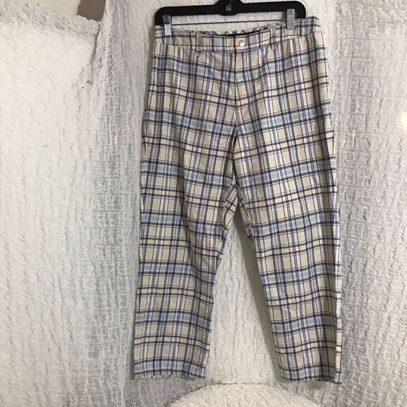 Tommy Hilfiger Plaid Chino Cropped Pants Size 8 - Picture 1 of 8